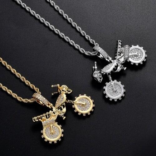Pendants Iced Out Brass Mens side CZ Pendants&Necklace Hip Hop Style Jewelry CN147