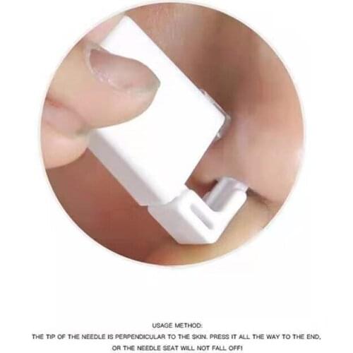 10 Pcs Of New Stainless Steel Painless Piercing Machine Kit Stud Disposable Aseptic Safety Diy Piercing Nose Nail Jewelrys Guns