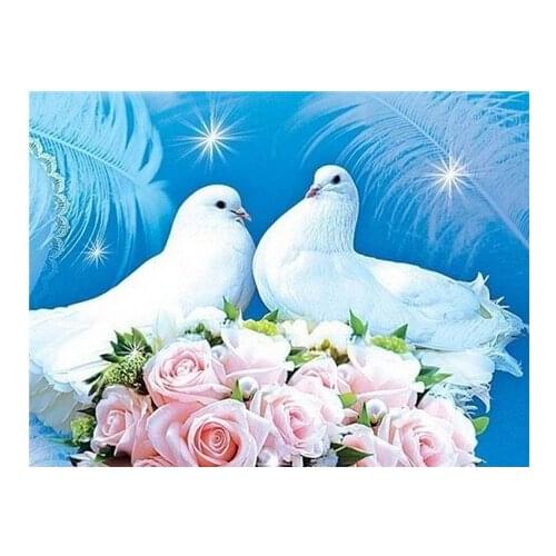 Diamond Painting Kits Animals Pigeon Diamond Embroidery Full Round With AB Drill Mosaic Cartoon Cross Stitch Diamond Beads Art