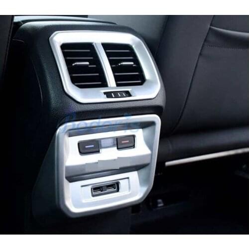 For Volkswagen VW Tiguan L MK2 2017 2018 Rear Seat Air Vent AC Outlet Trim Cover Protector Panel Chrome Auto Accessories