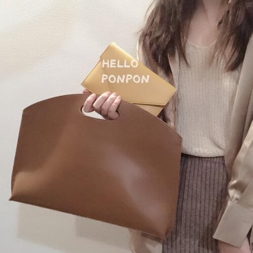 2021 New Commuter Bag Korean Ins Design 13-Inch Laptop Bag Stylish Thin Hand Carrying Briefcase Ladies