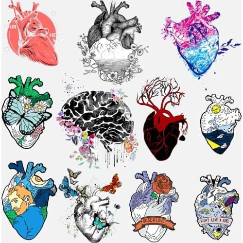 Heart Thermal Transfer Sticker On Clothes Van Gogh Oil Painting Butterflies Iron On Patches For Clothing DIY Washable T-shirt
