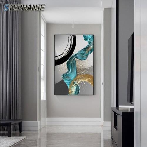 Modern Golden Bird Canvas Painting Nordic Tree In Sky Wall Art for Living Room Fashion Tableaux Abstract Grey Poster and Print