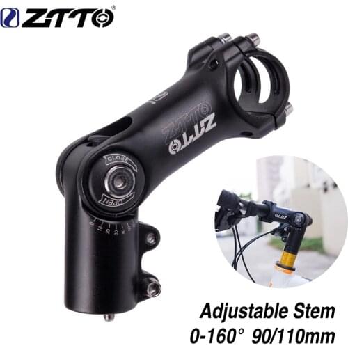 ZTTO Bike steering wheel stem 160 degree adjustable riser compatible mountain Bike Road Bicycle pole extension 90mm110mm * 31.8
