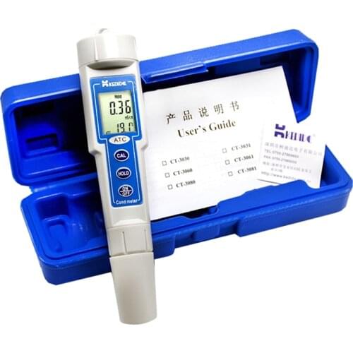 0~19.99mS/cm Waterproof Digital Conductivity Meter LCD Pool Laboratory Factory Industry Water Cond Monitor mS/cm Temp Tester