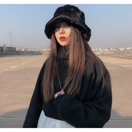 K204 Hat womens winter Bucket Hat Autumn Winter For Female Thicken Cold Cap Warm Hat Windbreak Hat Warm Hat Fishermans Hat