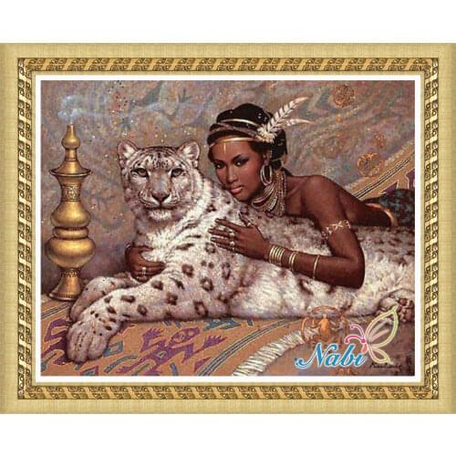 Animals leopard palettes shadows 3d diy rhinestone 0084R - Round Diamond embroidery cross stitch diamond mosaic painting
