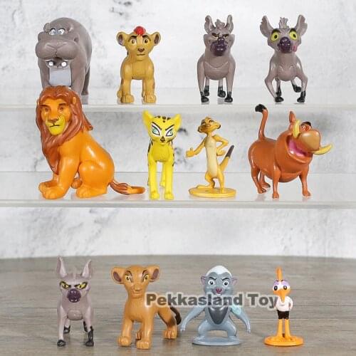12pcs Cartoon The Lion Guard King Kion Simba PVC Action Figures Bunga Beshte Fuli Ono Figurines Doll Kids Toys for Children Boys