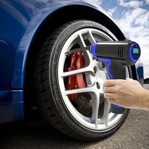 120W Wireless Car Air Compressor Handheld USB Rechargeable Tire Inflator Digital Inflatable Pump Pressure Gauge Car Accessories