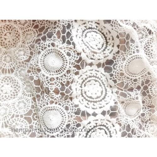 130CM white Wedding bridal Dress Applique DIY Bridal Headdress scarf veil curtain Embroidered Lace Fabric Patch free shipping