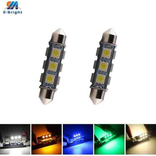 2pcs 44mm DC12V 5050 12 SMD LED C5W Festoon Bulb Car Dome Reading Ceiling Pate Number Lamp White Blue Red Green Amber Warm White