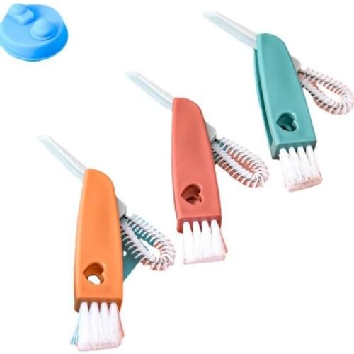 3 Into 1 Bottle Cap Detail Brush Portable Multifunctional Lunch Box Rubber Ring Groove Cleaning Brush Cup Cover Cleaning Brush