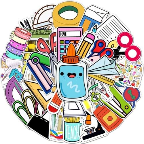 50pcs Stationery Set Anime Children Scrapbooking Stickers Waterproof PVC Skateboard Guitar Suitcase Funny Graffiti Sticker Kids