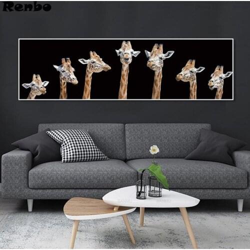 Full Square round drill 5D DIY Diamond embroidery giraffe animals 3d Diamond Painting Cross Stitch Rhinestones Mosaic home decor