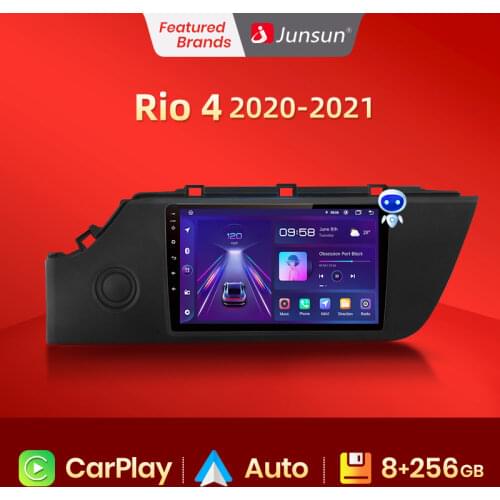 Junsun V1Pro Android 10 AI Voice Control 4G DSP CarPlay Auto Car Radio Multimedia GPS For Kia Rio 4 IV FB 2020 - 2021 2 din DVD