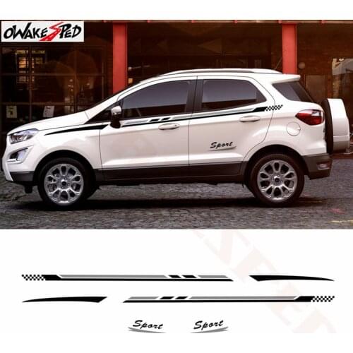 Car Sport Stripes Styling Auto Body Door Waist Line Decor Sticker Accessories Vinyl Decal For Ford Ecosport 2013-2018
