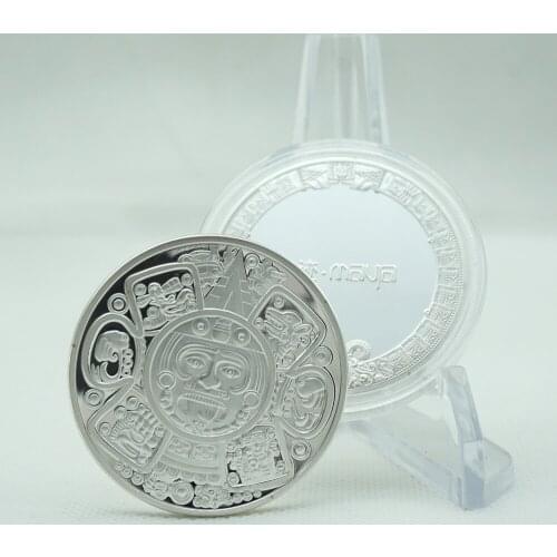 Free Shipping Yucatan 1pc silver Coin Ancient Style Maya Metal Coin Collectible Coins Birthday Gifts