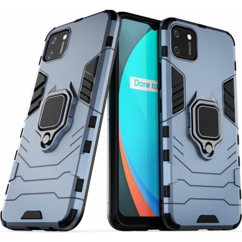 For Oppo Realme C11 C12 C15 Case Ring Stand Bumper Silicone + PC Phone Cover For Oppo Realme C11 Case For Realme C11 C 11 12 15