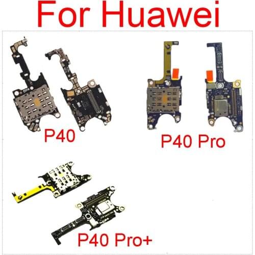 SIM/SD Card Reader Holder Conecction Board With Microphone Flex Cable For Huawei P40 / P40 Pro / P40 Pro+ Replacement Parts