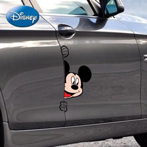 Disney Mickey Mouse Minnie Car Cartoon Cute Personality Creative Funny Car Sticker Scratch Decoration Sticker Car Dedicated