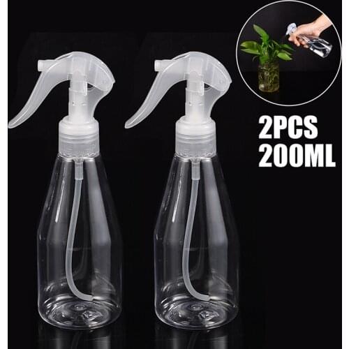 2pcs 200ml Cleaning Spray Bottle Plastic Water Spray Bottle Clear Empty Bottles Atomizer Watering Cleaning