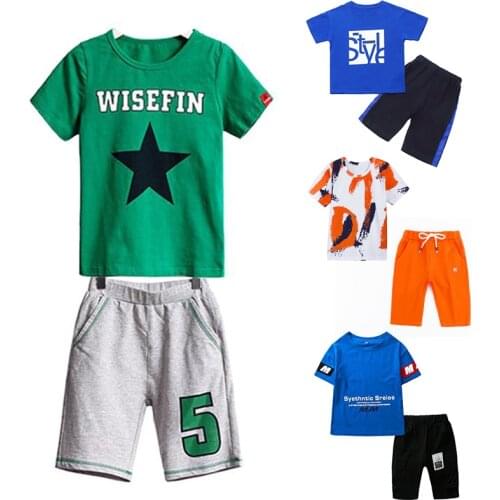 2020 New Boy T-shirt + Pant Set Summer Letter Print Childrens' Suit 2 pcs High Quality Short Sleeve Casual Baby Boys Outfit
