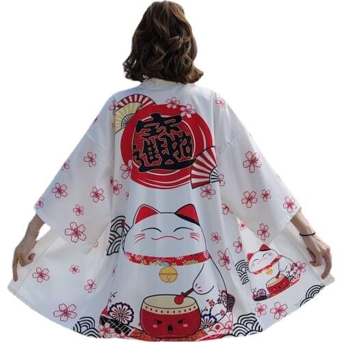 2021 Japanese Kimono Women Yukata Asian Clothes Kimonos Samurai Cardigan Shirt Anime Kimono Streetwear Yukata Women Haori G268