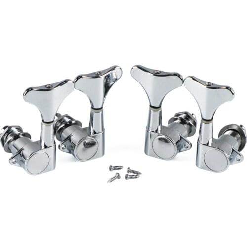 FLEOR 2L2R Bass Machine Head Tuners Guitar Tuning Keys Pegs Chrome For 4 Strings Bass Parts
