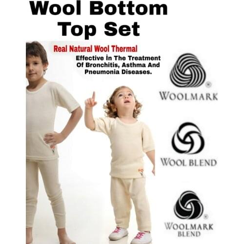 Merino wool kids thermal underwear set pajamas long sleeve t shirt and pants quick dry baby boy girl clothes long johns Thermal