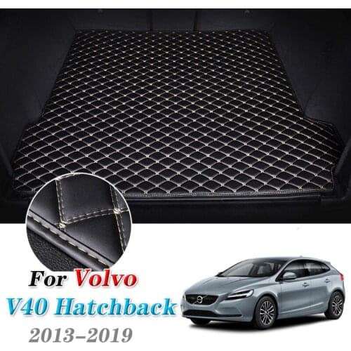 The Trunk Cargo Leather Liner Car Trunk Mat Cargo Compartment Floor Carpet Mud Kick For Volvo V40 Hatchback 2013-2019