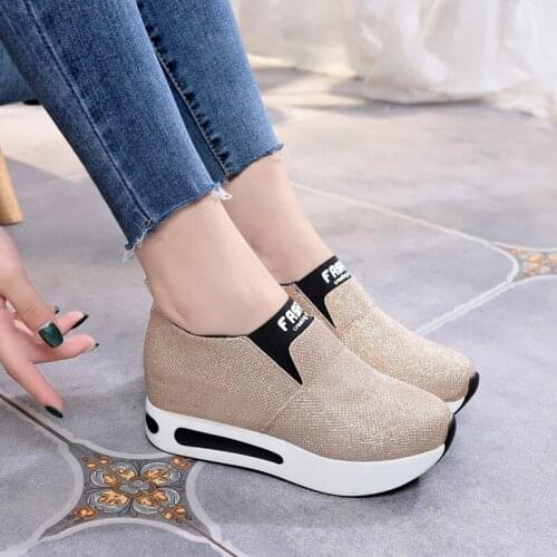 2021 new style loafers womens Korean spring and autumn student shoes round toe thick bottom inner heightening casual shoes