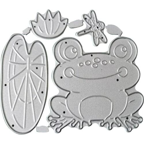 Frog Lotus Pond Metal Cutting Dies Stencil Scrapbooking DIY Album Stamp Paper N84C