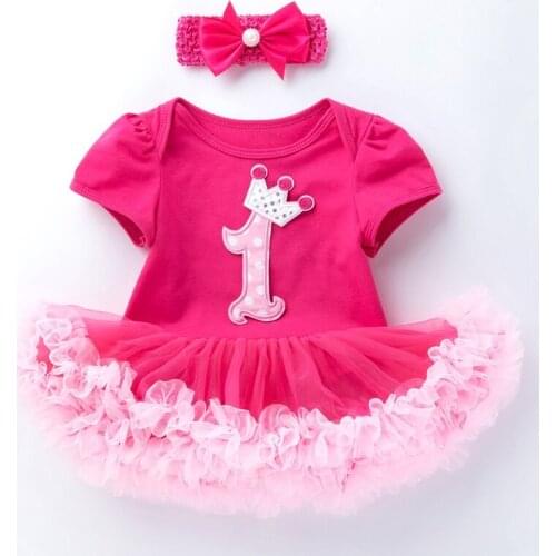 Fashion Kids Baby Girl Tutu Dress Set for 1st Year Birthday Baptism Cute Newborn Infant Clothing Dress Suit Skirt for 0-24m Girl