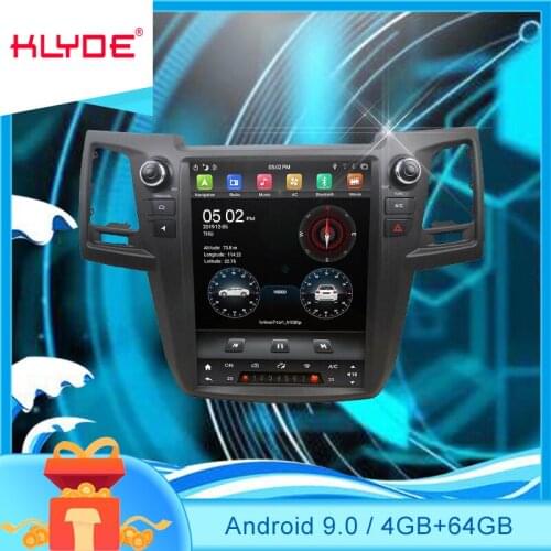KLYDE 64GB Px6 Tesla Style Multimedia Player Android 9 screen GPS For T oyota Fortuner 2008-2015 AT GPS Navigation Player