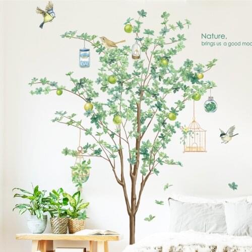 Nordic Lemon tree Wall Stickers for Living room Bedroom Sofa TV Background Decor Birdcage PVC Wall Decals for Home Decor Sticker