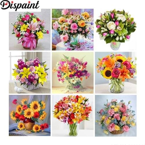 Dispaint Full Square/Round Drill 5D DIY Diamond Painting "color Flower Scenery" 3D Embroidery Cross Stitch 5D Home Decor Gift