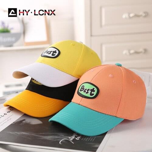 New Girls Letter Embroidery Caps Boys Summer Adjustable Baseball Caps Children Cotton Breathable Fashion Sun Caps