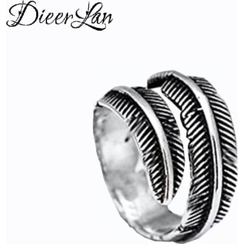 New Gothic Men Feather Rings For Women Jewelry Birthday Gift Romantic Wedding Engagement Drop Shipping 2021