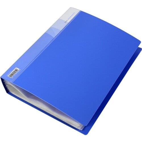 1pcs books 5200A4 folder folder file 100 page insert bag transparent blue test