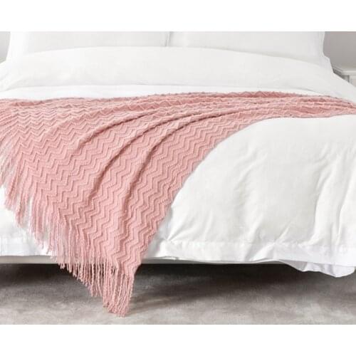 Inya Throw Blanket Fringe Tassels Cable Knit Blanket 100% Acrylic Textured Solid Home Chair Sofa Couch Bed Decor Blankets