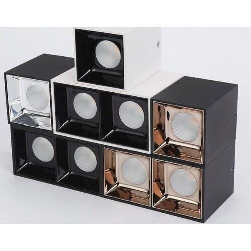 Surface Mounted Square Dimmable COB LED Downlights 10W/15W/20W/30W LED Ceiling Spot Lights 85-265V LED Background Lamps Lighting