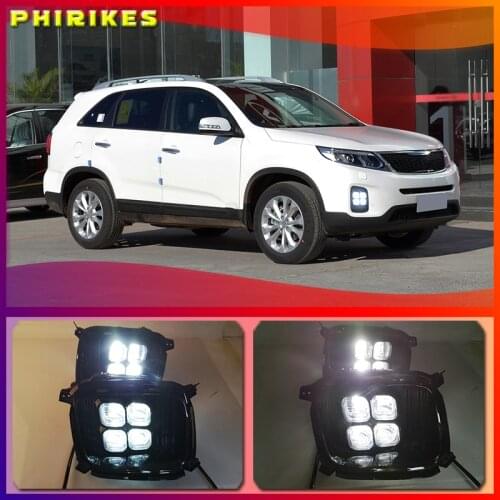 For KIA Sorento fog lights 2013 2014 LED DRL headlight headlights fog light day light LED Daytime Running Lights fog lamps