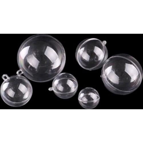 4-8cm Empty Transparent Christmas Balls DIY PVC Balls for Christmas Tree Decoration Home Restaurant Party Decoration
