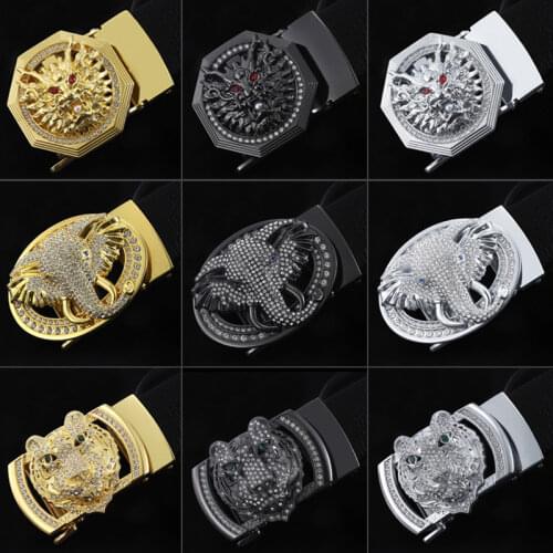 Belt Mens Fashion First Layer Cowhide Bull Head Trend Automatic Buckle Business Pants Belt Water Diamond Set Luxury Mens Belt