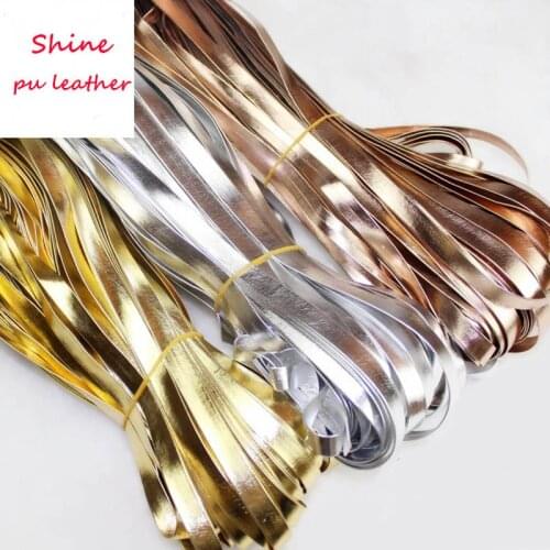 2meters Pu Leather Cord Rose Gold Silver Color Shine Leather Rope for Bracelet Jewelry Making 8/10/15/30mm Flat String Findings