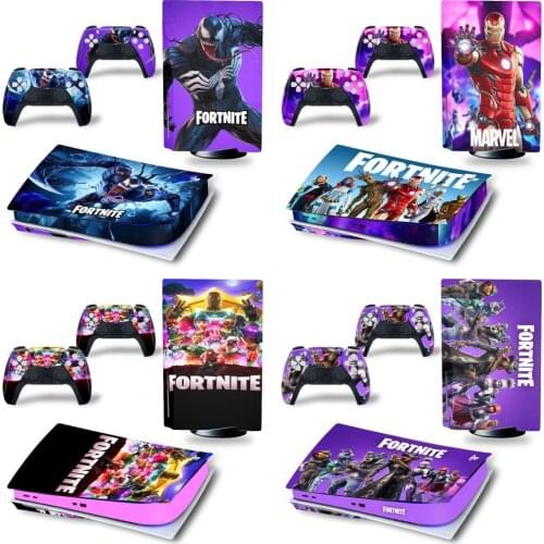 Fortnite for PS5 Screen Film Disk Viny Decal Sticker Console + 2 Controller Skin Sticker for Sony Playstation 5 Game Accessories
