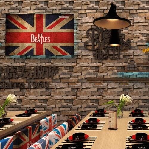 Vintage Bricks Wallpaper Rolls PVC Waterproof Wallpaper Stones Living Room Bedroom Walls Home Decoration Vinyl Wallpaper