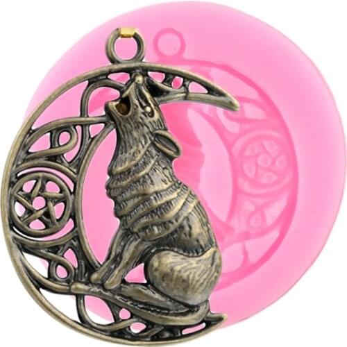 Wolf Silicone Keychains Mold DIY Animals Wolf Jewelry Making Epoxy Resin Molds Keychain Pendant Polymer Clay Moulds