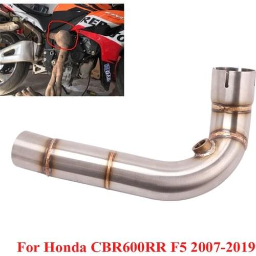 Motorcycle Exhaust Middle Mid Pipe Connect Link Tube Slip on Original Muffler Replace Catalyst for Honda CBR600RR F5 2007-2019