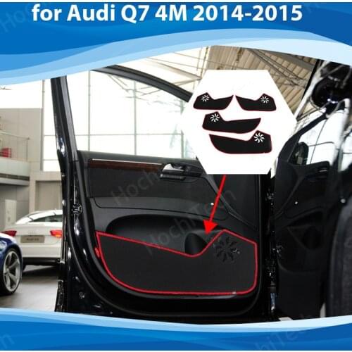 Side edge cover Door Inside Guard Protection Carpet Car Door Anti Kick Pad Sticker for Audi Q7 4M 2014-2015 Accessories